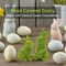 2 PCS Moss Bunny Decorative Figurines Flocked Resin Easter Bunny Decor Green Moss Bunnies for Spring Indoor Table and Bookshelf Decorations Home Rabbit Decorations(Small)